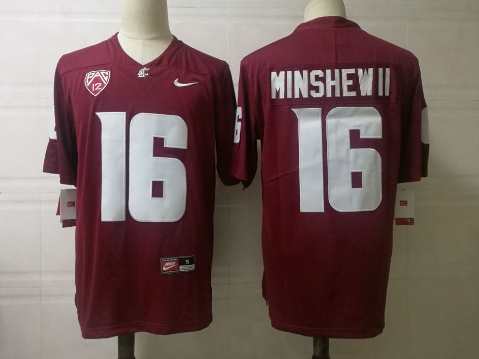 Men's Washington State Cougars #16 Gardner Minshew II Nike Red Stitched NCAA Football Jersey Men's Washington State Cougars #16 Gardner Minshew II Nike Red Stitched NCAA Football Jersey