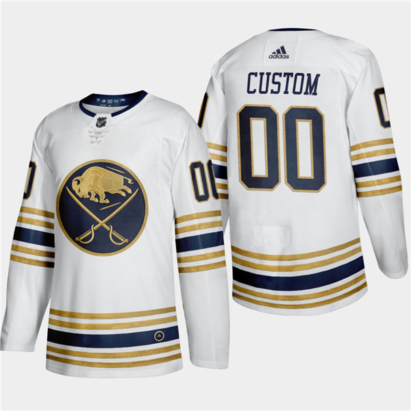 Mens Buffalo Sabres Custom White 50th Season Premier Jersey