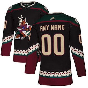Men's Arizona Coyotes adidas Black Alternate Custom Jersey