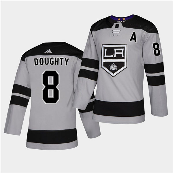 Men's Los Angeles Kings #8 Drew Doughty  adidas Alternate Grey Stitched NHL Jersey