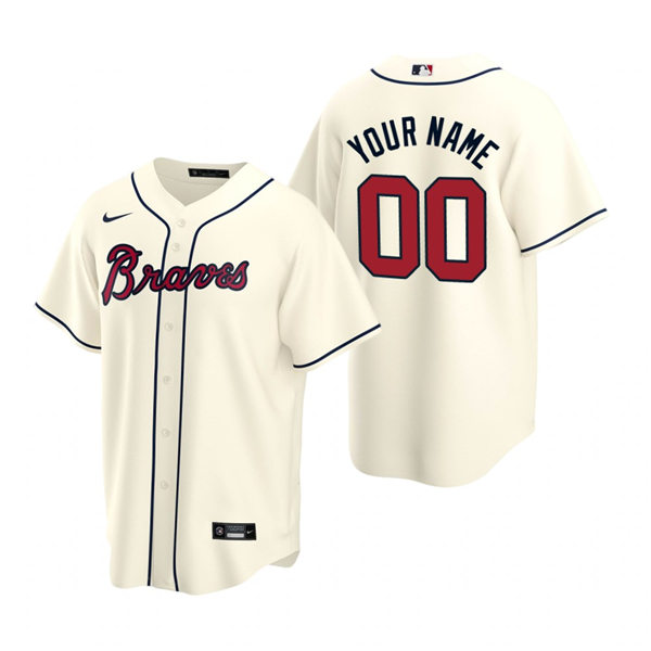 Atlanta Braves Custom Nike Cream Alternate Limited Jersey