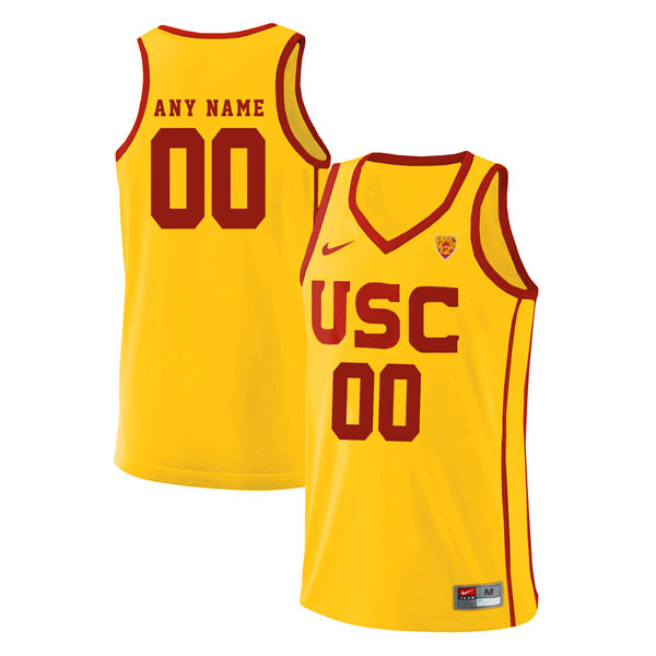  USC Trojans Custom Nike PAC12 Gold Basketball Jersey