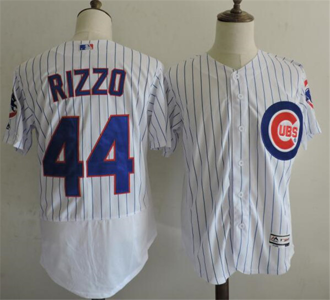 Mens Chicago Cubs #44 Anthony Rizzo Majestic White Flex Base Player Jersey