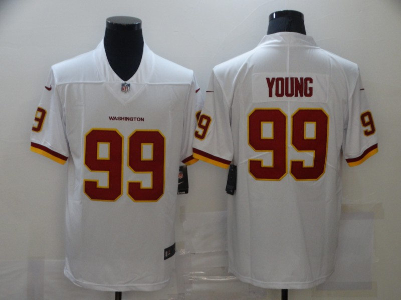 Mens #99 Chase Young Washington Football Team White Stitched Nike Vapor Untouchable Limited Jersey