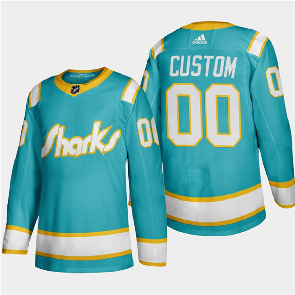 Men's San Jose Sharks Custom adidas 2020-21 California Golden Seals Throwback Authentic Teal Jersey