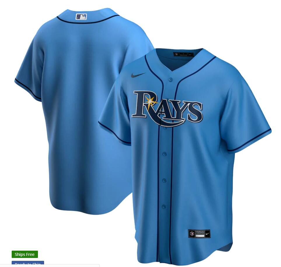Mens Tampa Bay Rays Blank Nike Light Blue Alternate Blank Team Jersey