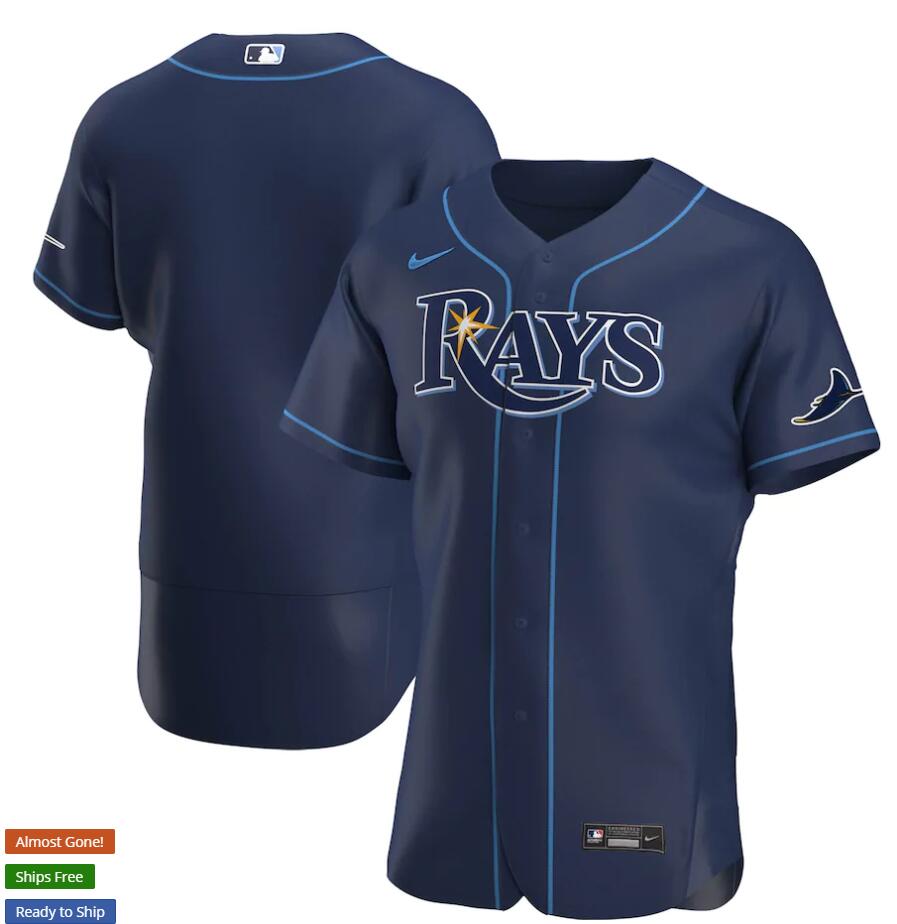 Mens Tampa Bay Rays Blank Nike Navy Alternate Blank Team Jersey