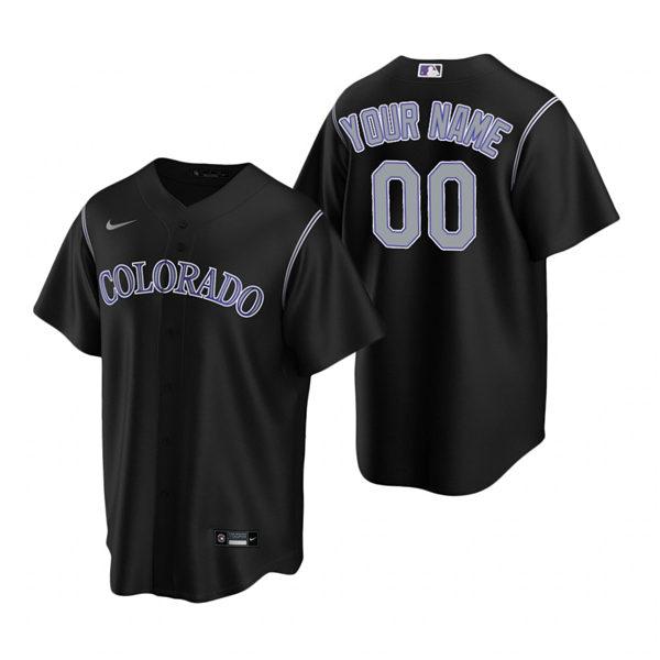 Colorado Rockies Custom Nike Black Alternate Jersey