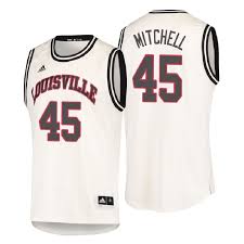 Louisville Cardinals #45 Donovan Mitchell Adidas White Retro Basketball Jersey