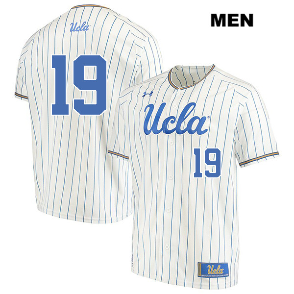 Men's UCLA Bruins #19 Jack Ralston White Pinstripe Under Armour College Baseball Jersey