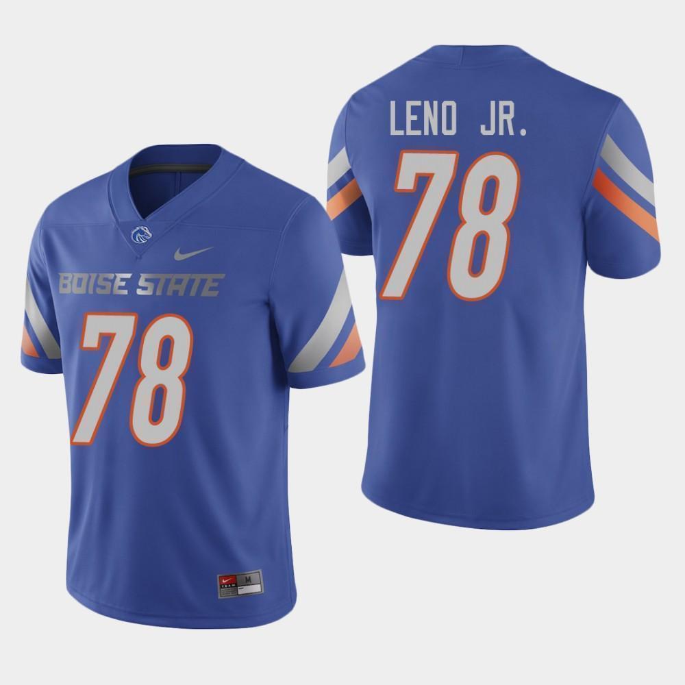 Mens Boise State Broncos #78 CHARLES LENO JR Nike Royal College Football Jersey