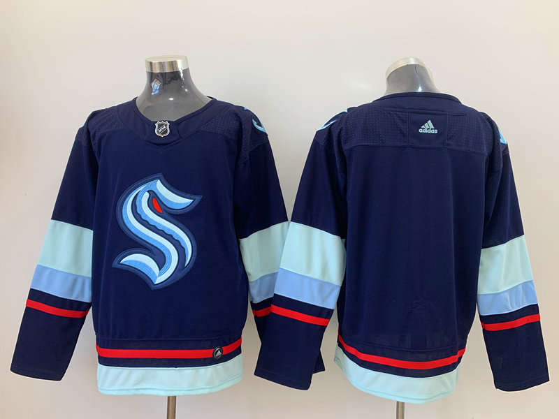 Youth Seattle Kraken Blank Navy Home Adidas Team Jersey