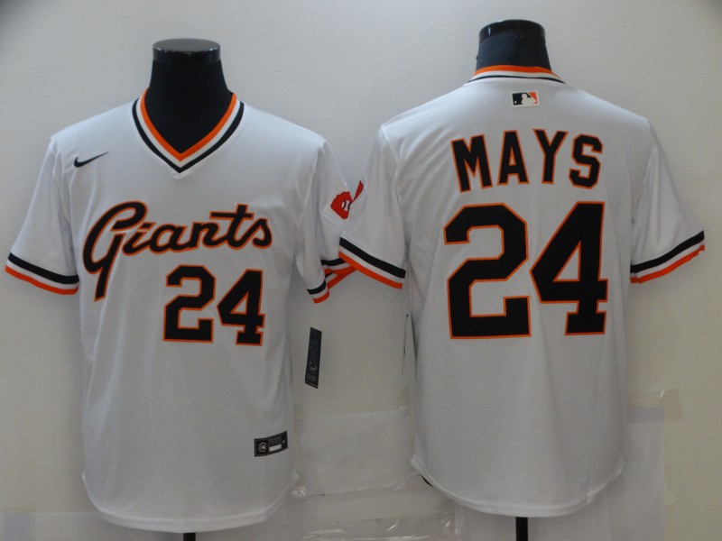 Youth San Francisco Giants Retired Players #24 Willie Mays Nike White Pullover Jersey 
