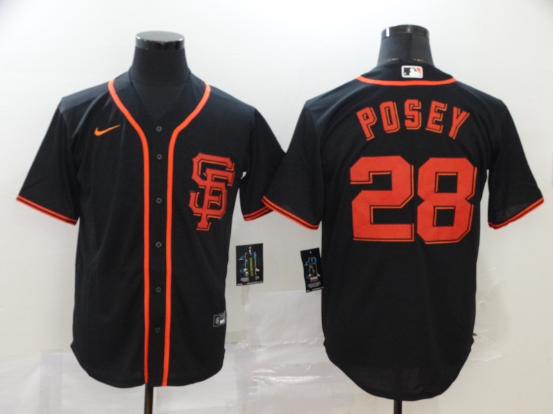 Youth San Francisco Giants #28 Buster Posey Nike Black Alternate Jersey