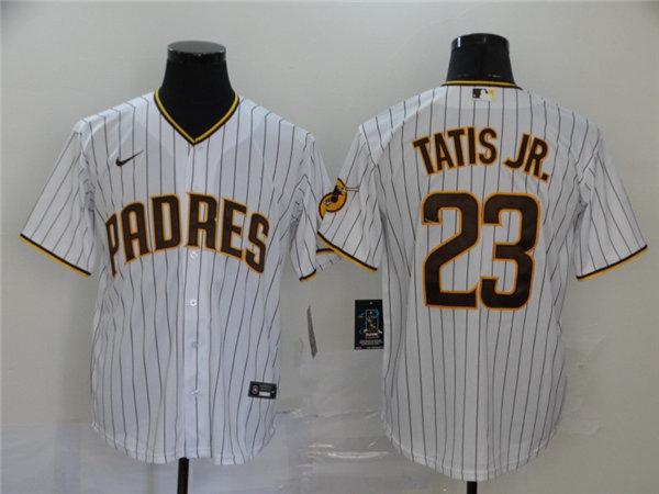 Youth San Diego Padres #23 Fernando Tatis Jr. Nike White Pinstripe Jersey