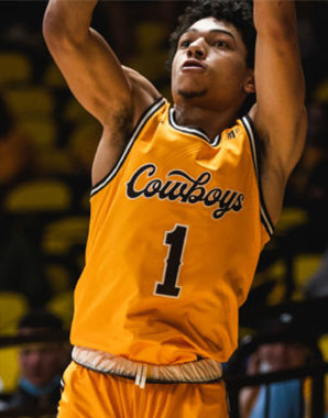 Mens Wyoming Cowboys #1 Marcus Williams  Gold Cowboys Adidas Basketball Jersey