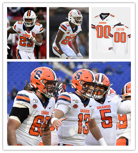Syracuse Orange Custom Nike White College Football Jersey