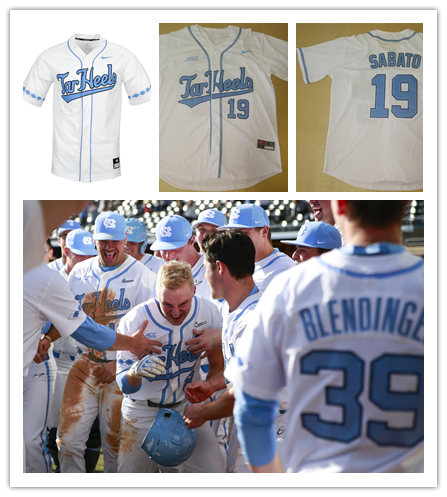 North Carolina Tar Heels Custom Nike White With Strip Baseball Jersey