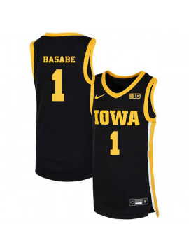 Men's Iowa Hawkeyes #1 Melsahn Basabe Nike 2020 Black Alumni College Basketball Jersey