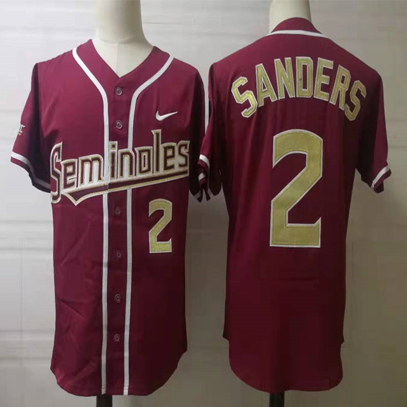 Men's Florida State Seminoles #2 Deion Sanders Nike Scarlet College Baseball Jersey Men's Florida State Seminoles #2 Deion Sanders Nike Scarlet College Baseball Jersey