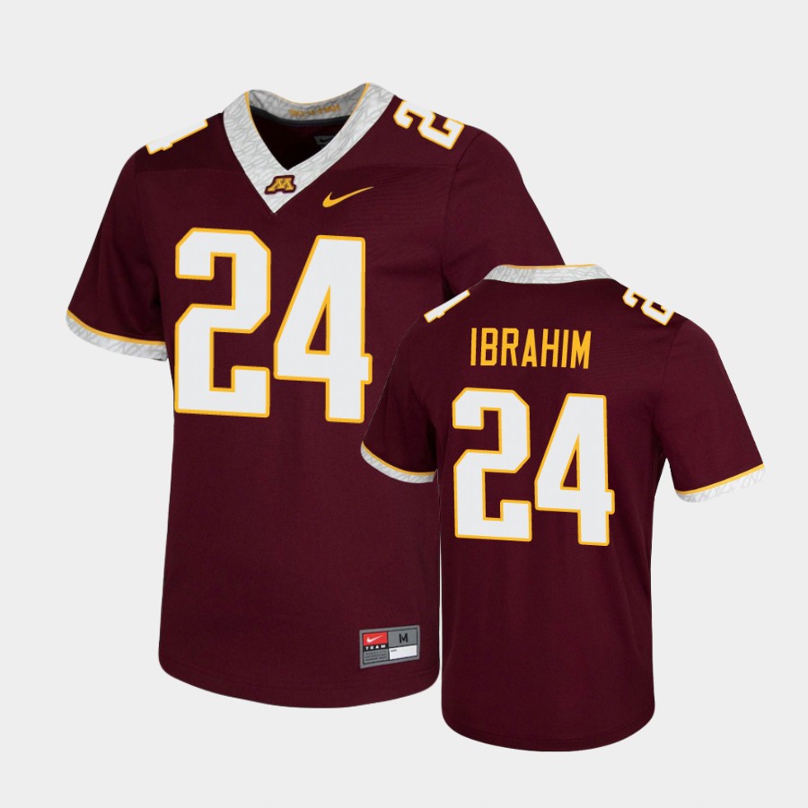 Men's Minnesota Golden Gophers #24 Mohamed Ibrahim 2020 Maroon White Nike Untouchable Game Football Jersey