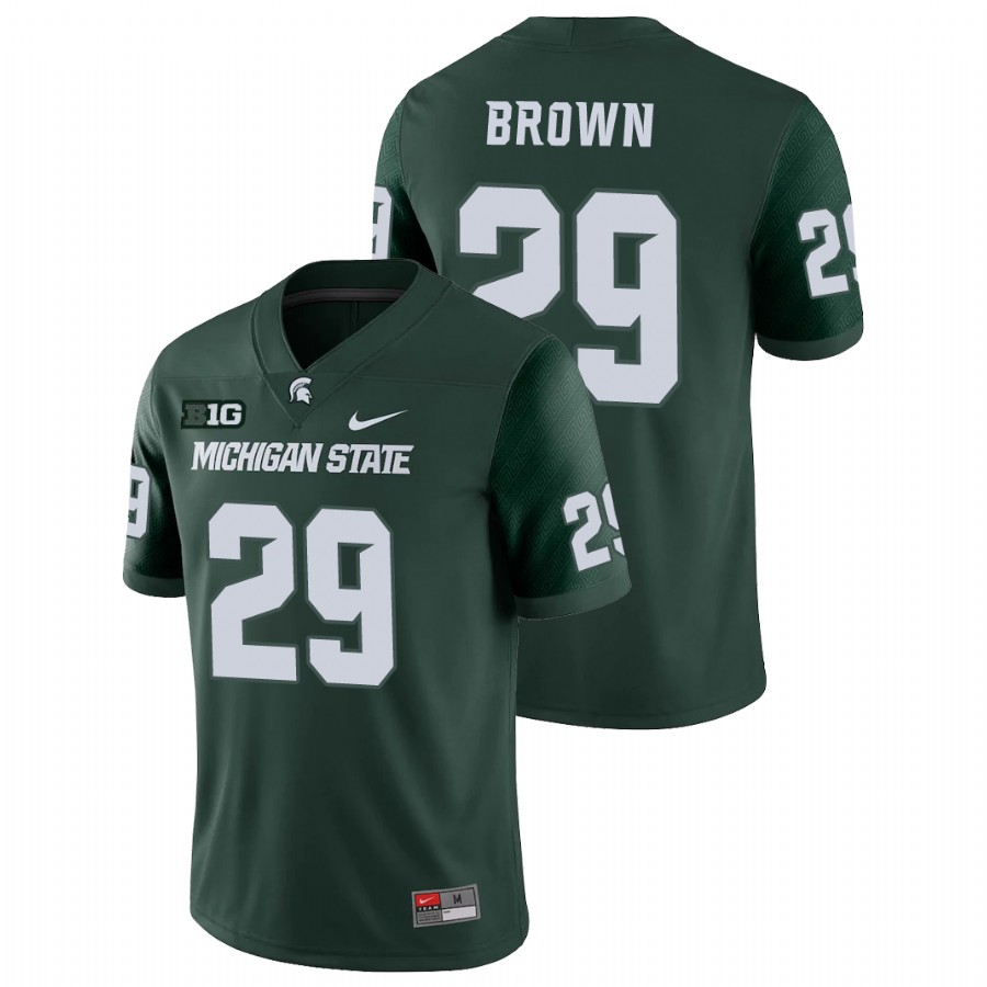Men's Michigan State Spartans #29 Shakur Brown Nike Green College Game Football Jersey