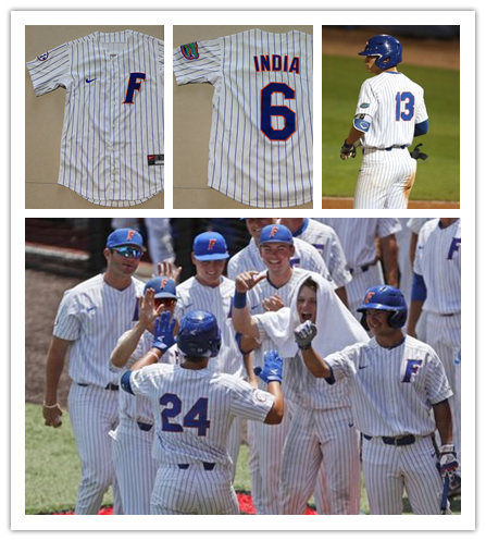 Florida Gators Custom Nike White Pinstripe College Baseball Jersey