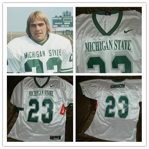 Men's Michigan State Spartans #23 Kirk Gibson Nike White Throwback Football Jersey Men's Michigan State Spartans #23 Kirk Gibson Nike White Throwback Football Jersey