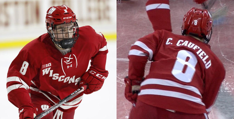 Men's Wisconsin Badgers #8 Cole Caufield Under Armour Cardinal College Hockey Game Jersey Men's Wisconsin Badgers #8 Cole Caufield Under Armour Cardinal College Hockey Game Jersey