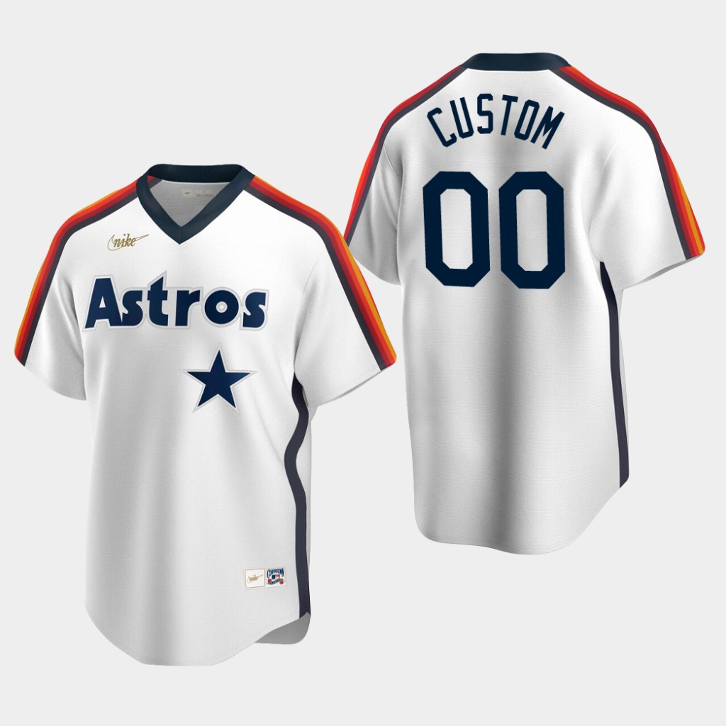 Houston Astros Custom Nike White Cooperstown Collection Jersey
