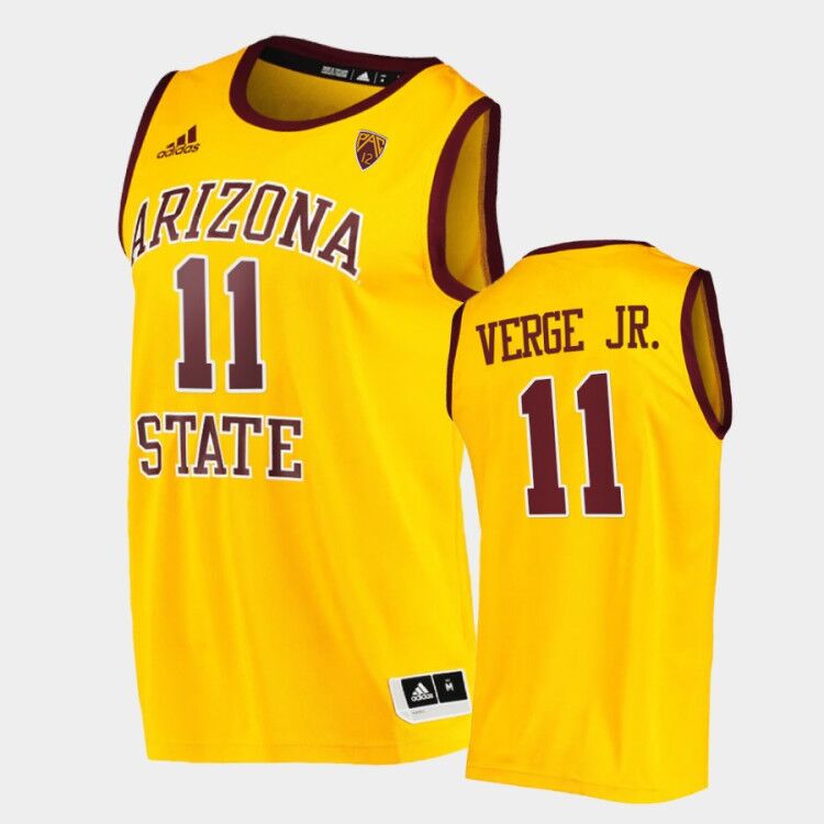 Men's Arizona State Sun Devils #11 Alonzo Verge Jr. Adidas Yellow Retro College Basketball Player Jersey