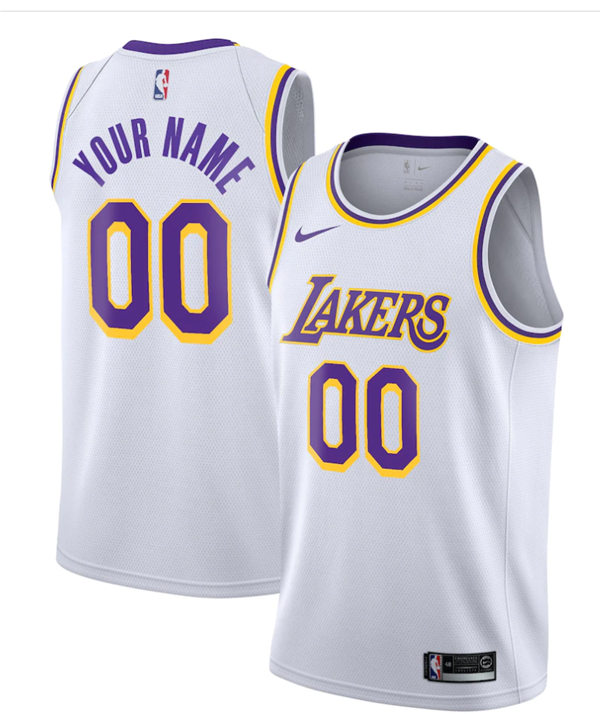 Los Angeles Lakers Custom Nike White Association Edition Swingman Jersey