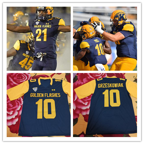 Kent State Golden Flashes Custom Under Armour Navy College football Game Jersey