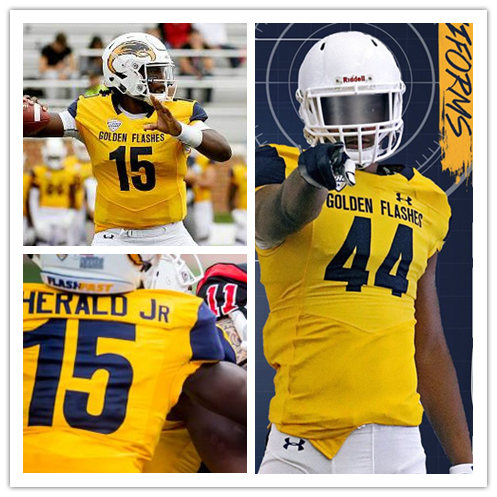 Kent State Golden Flashes Custom Under Armour Gold College football Game Jersey