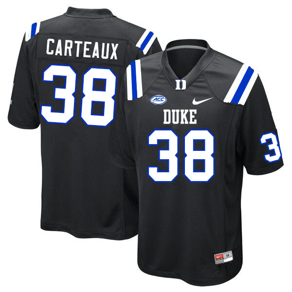 Mens Duke Blue Devils #38 Cole Carteaux Nike Black College Football Game Jersey