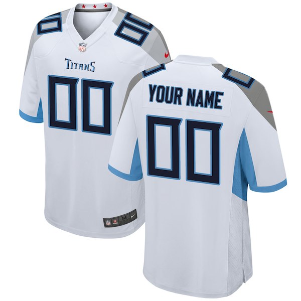 Tennessee Titans Custom Stitched Nike 2025 White Vapor Limited Jersey