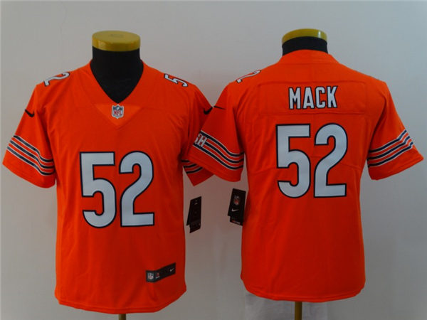 Youth Chicago Bears #52 Khalil Mack  Nike Orange Vapor Limited Jersey