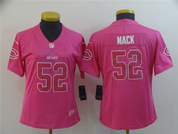 Women's Chicago Bears #52 Khalil Mack  Nike Pink Jersey