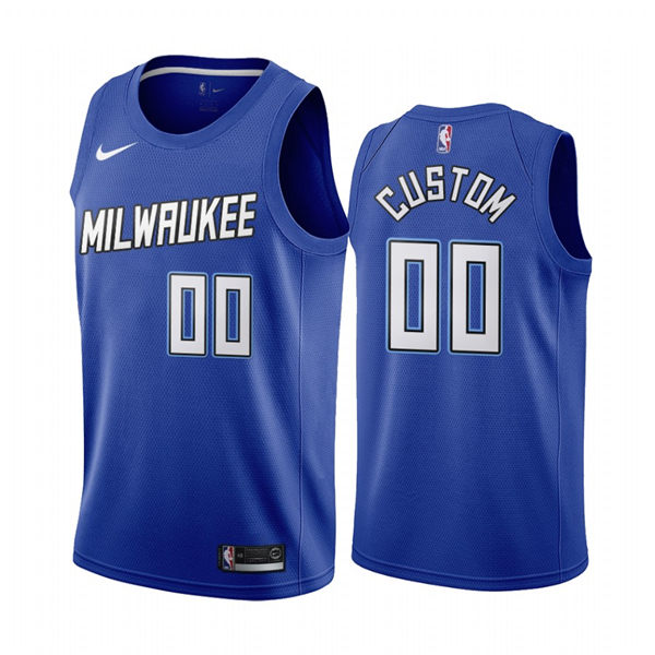 Milwaukee Bucks Custom 2021 Blue Nike Icon Edition Jersey