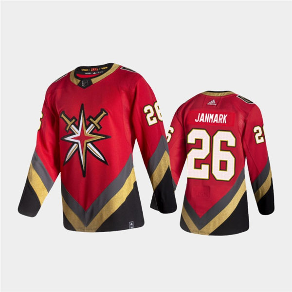 Men's Vegas Golden Knights #26 Mattias Janmark Adidas 2021 Red Reverse Retro Special Edition Jersey