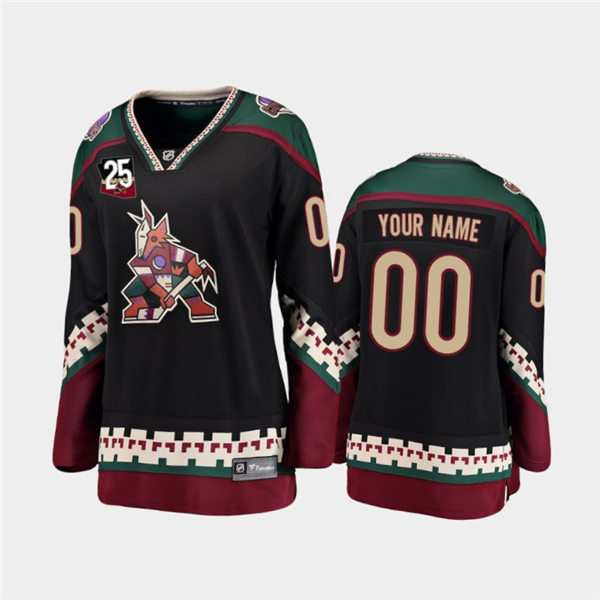 Women's Arizona Coyotes Custom  adidas Black Alternate Retro Jersey