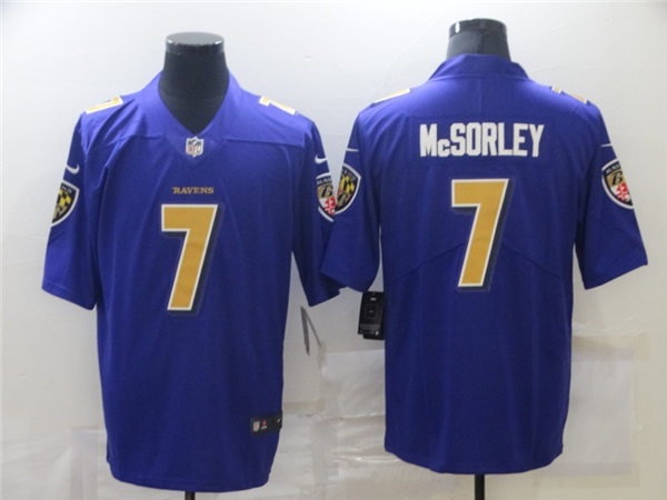 Mens Baltimore Ravens #7 Trace McSorley Nike Purple Color Rush Player Limited Jersey