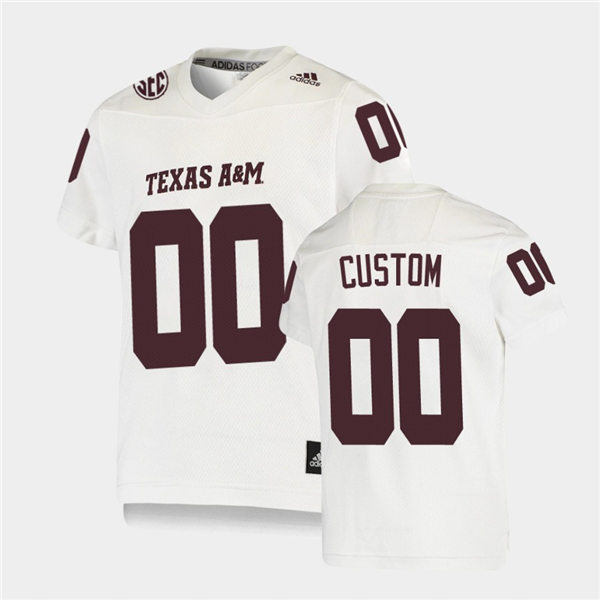 Womens Texas A&M Aggies Custom Adidas White Football Game Jersey