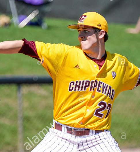 Central Michigan Chippewas Custom Adidas Gold button front College Baseball Jersey