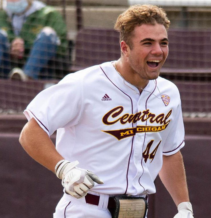 Central Michigan Chippewas #44 Jakob Marsee Adidas White College Baseball Jersey
