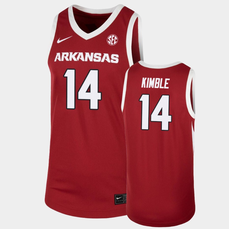 Mens Arkansas Razorbacks #14 Brandon Kimble Nike 2020-21 Cardinal College Basketball Game Jersey