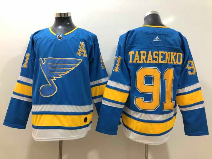 Womens St. Louis Blues #91 Vladimir Tarasenko adidas Blue Alternate Jersey
