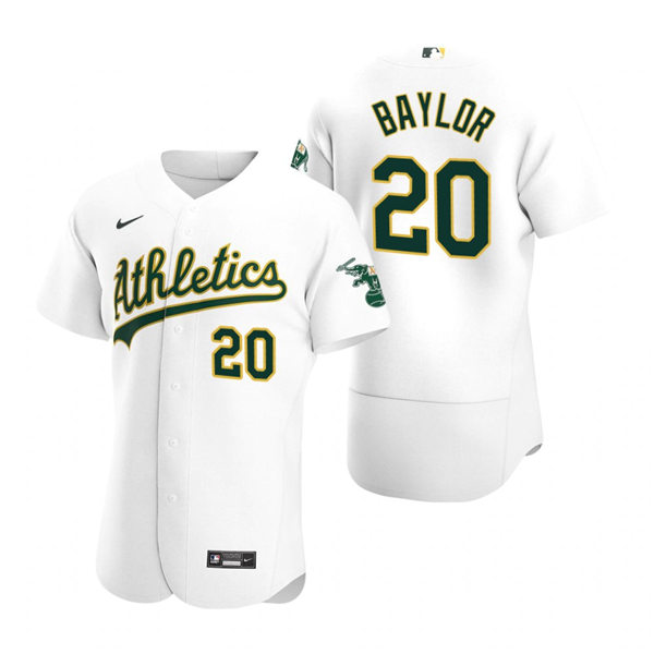 Men's Oakland Athletics Retired Player #20 Don Baylor Nike White Home FlexBase Jersey
