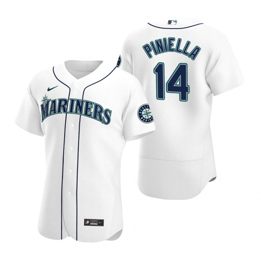 Men's Seattle Mariners Retired Player #14 Lou Piniella Stitched Nike White FlexBase Jersey