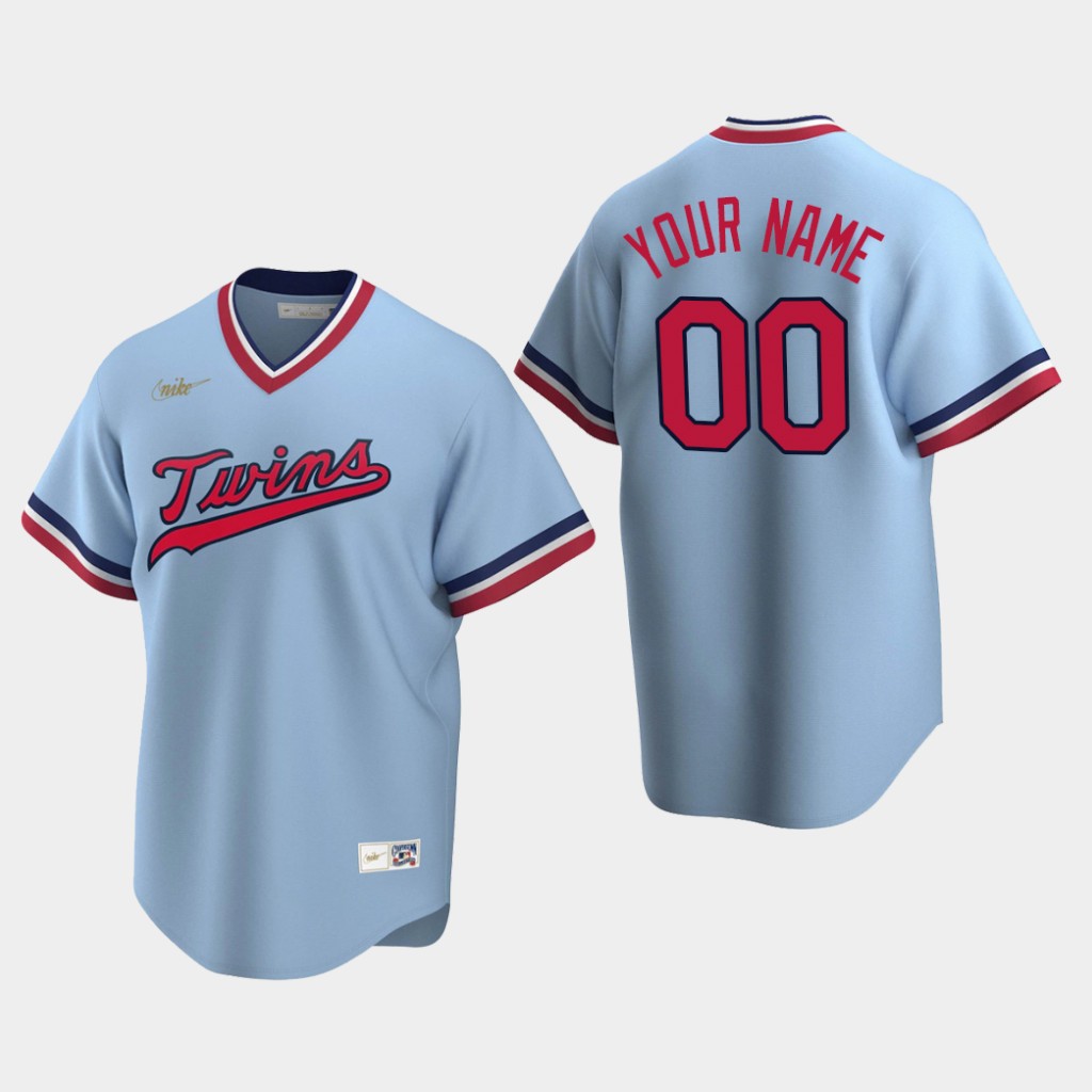 Minnesota Twins Custom Nike Light Blue Road Cooperstown Collection Jersey